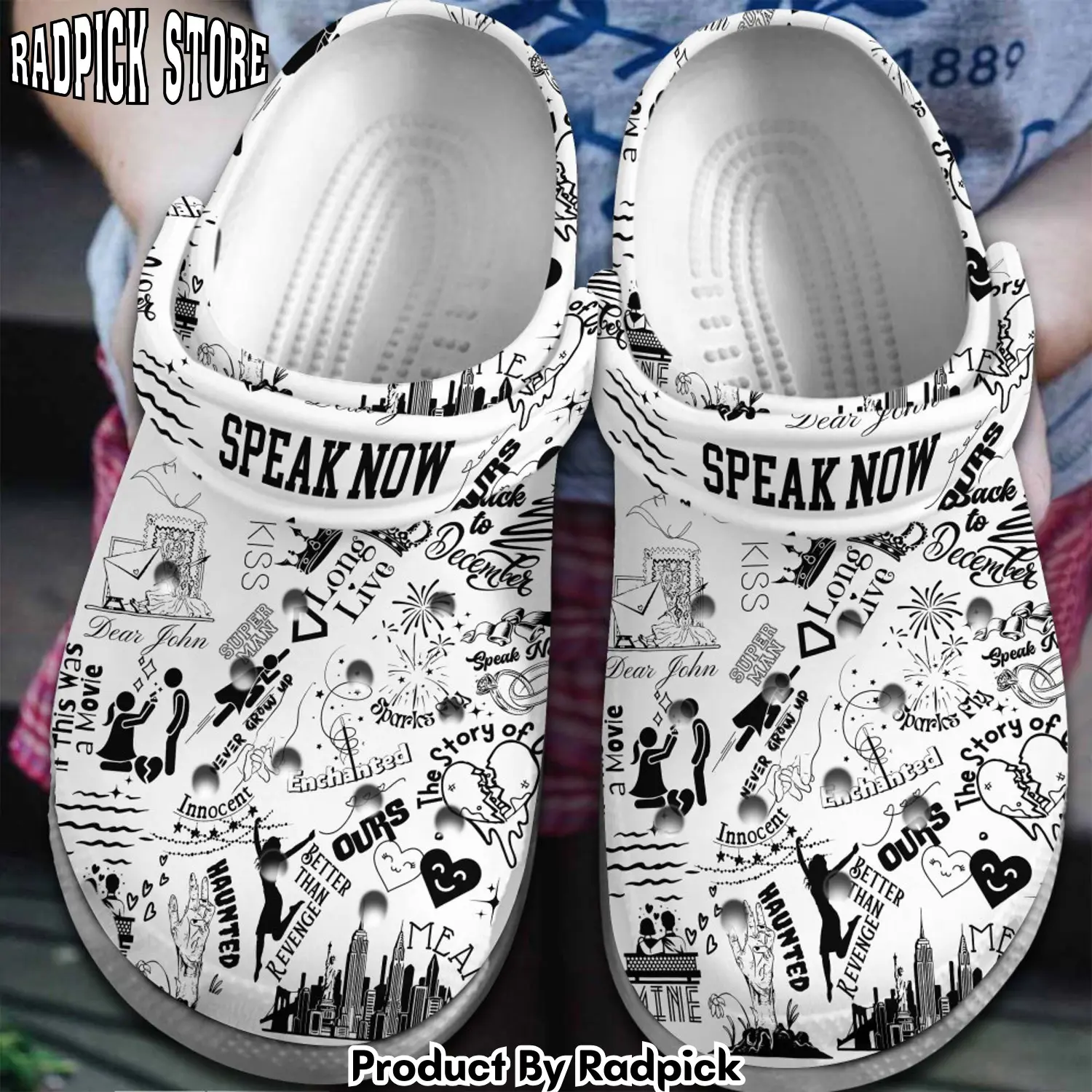 Radpick taylor swift music speak now clogs shoes comfortable for men women 4gm rp652863